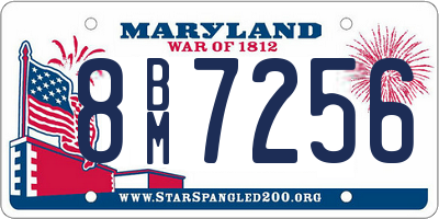 MD license plate 8BM7256