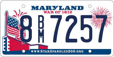 MD license plate 8BM7257