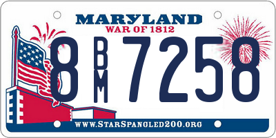 MD license plate 8BM7258