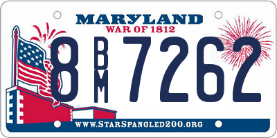 MD license plate 8BM7262