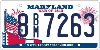 MD license plate 8BM7263