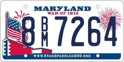 MD license plate 8BM7264