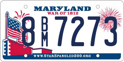 MD license plate 8BM7273