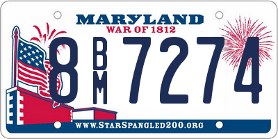 MD license plate 8BM7274