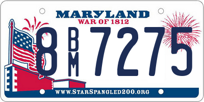 MD license plate 8BM7275