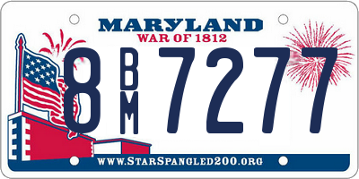 MD license plate 8BM7277