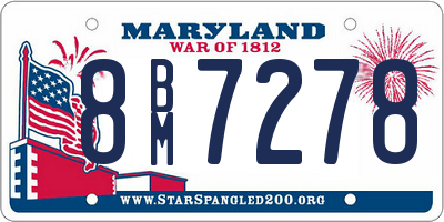 MD license plate 8BM7278