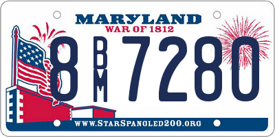 MD license plate 8BM7280