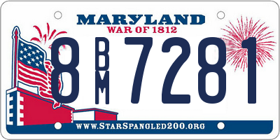 MD license plate 8BM7281