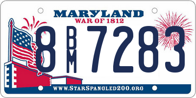 MD license plate 8BM7283