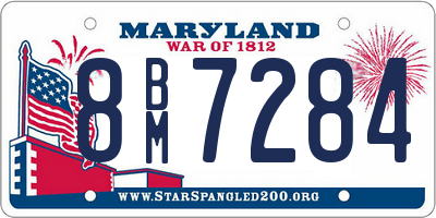 MD license plate 8BM7284