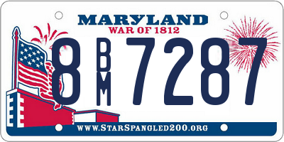 MD license plate 8BM7287