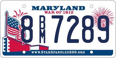 MD license plate 8BM7289