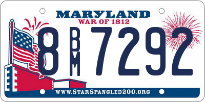 MD license plate 8BM7292