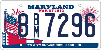 MD license plate 8BM7296