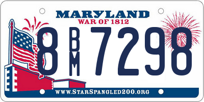 MD license plate 8BM7298