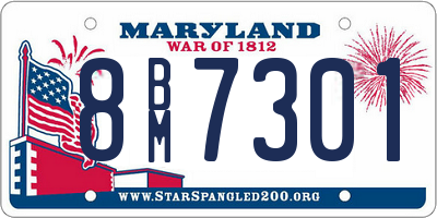 MD license plate 8BM7301