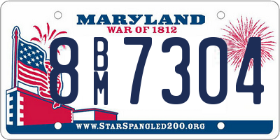 MD license plate 8BM7304