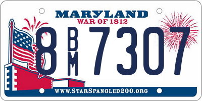 MD license plate 8BM7307