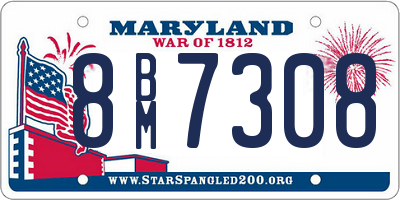 MD license plate 8BM7308