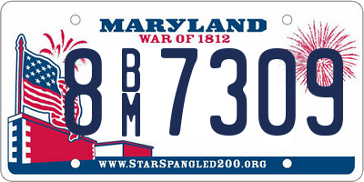 MD license plate 8BM7309