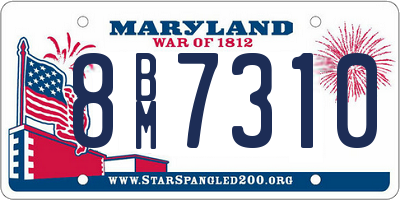 MD license plate 8BM7310