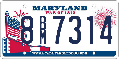 MD license plate 8BM7314