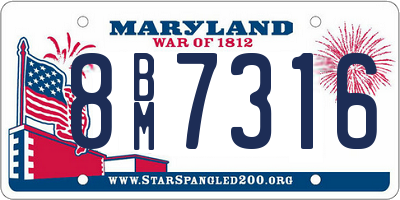 MD license plate 8BM7316