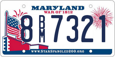 MD license plate 8BM7321