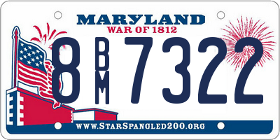 MD license plate 8BM7322