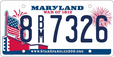 MD license plate 8BM7326