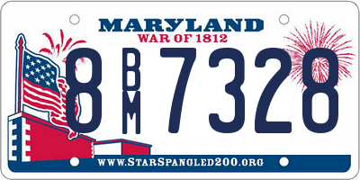 MD license plate 8BM7328