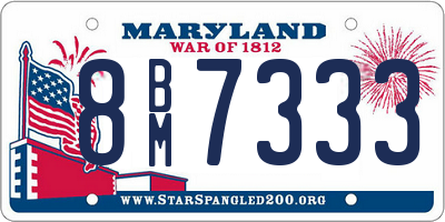 MD license plate 8BM7333