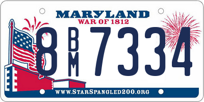 MD license plate 8BM7334