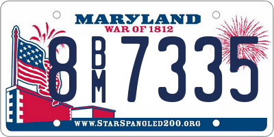 MD license plate 8BM7335