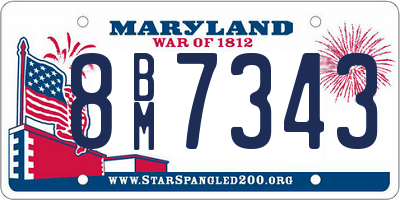 MD license plate 8BM7343