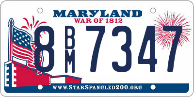 MD license plate 8BM7347