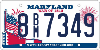 MD license plate 8BM7349