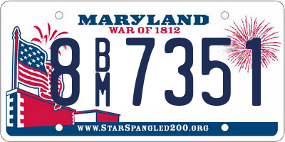 MD license plate 8BM7351