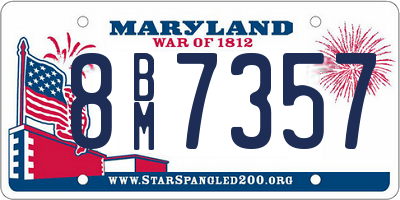 MD license plate 8BM7357