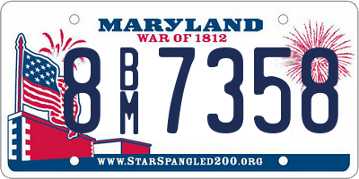 MD license plate 8BM7358