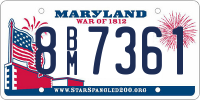 MD license plate 8BM7361