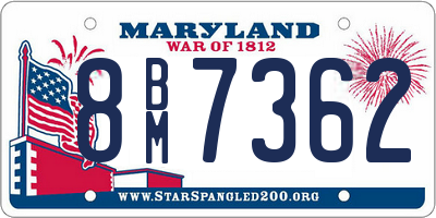 MD license plate 8BM7362