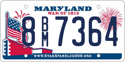 MD license plate 8BM7364