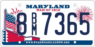 MD license plate 8BM7365