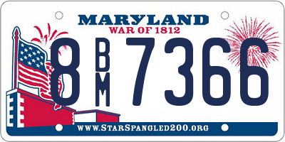 MD license plate 8BM7366