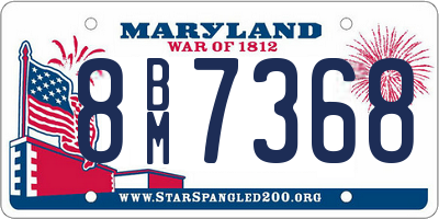 MD license plate 8BM7368