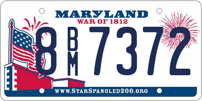 MD license plate 8BM7372