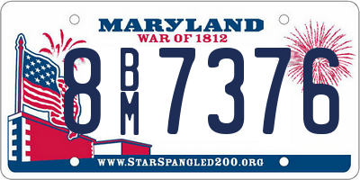 MD license plate 8BM7376