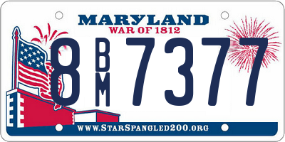 MD license plate 8BM7377